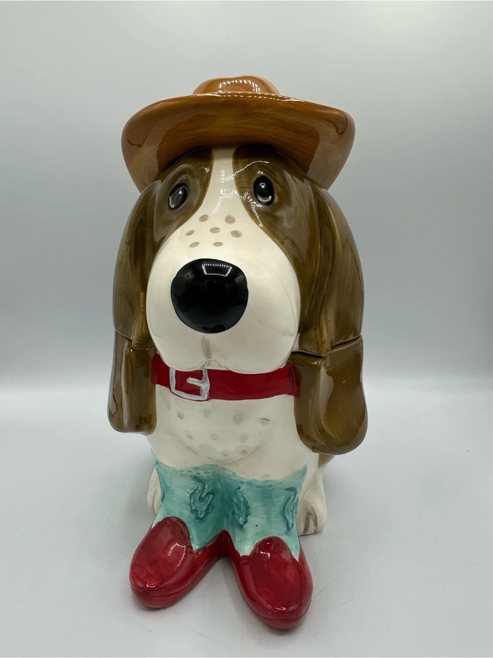 The Pioneer Woman Charlie Boots Dog Cookie Jar, Ceramic 25 oz, Lid Farmhouse